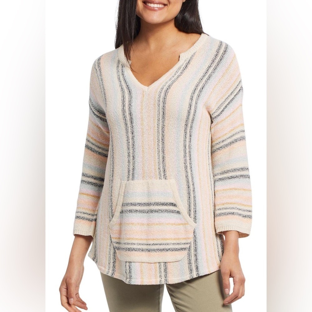 NWT Tribal 3/4 Sleeve Split Neck Sweater
